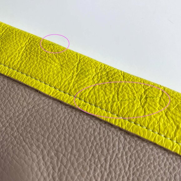 Gap Genuine Leather Envelope Style Color Block Clutch Magnetic Snap 7.5" x 10.5" - Picture 11 of 11